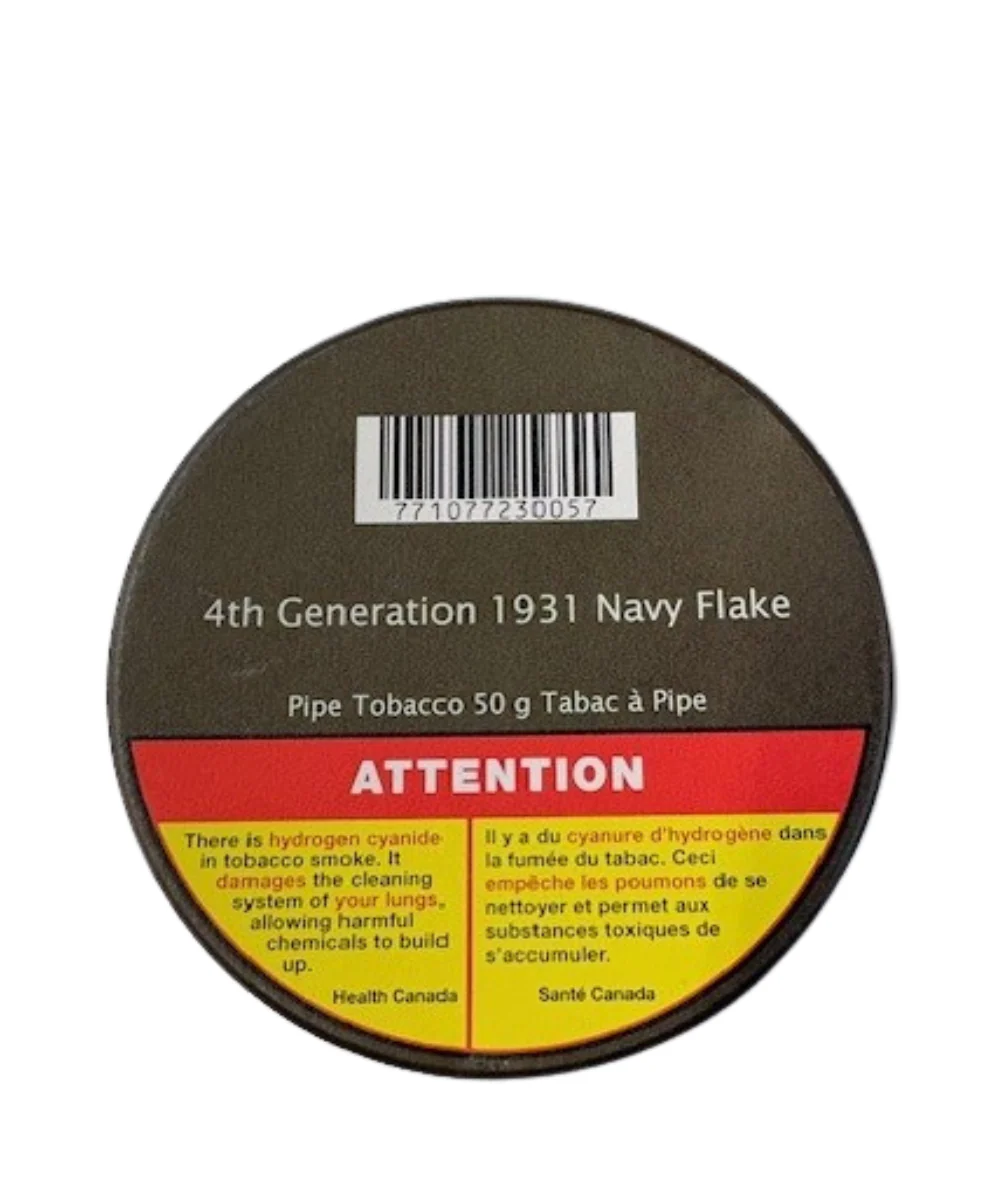 4th Generation 1931 Navy Flake Pipe Tobacco 50g Tin
